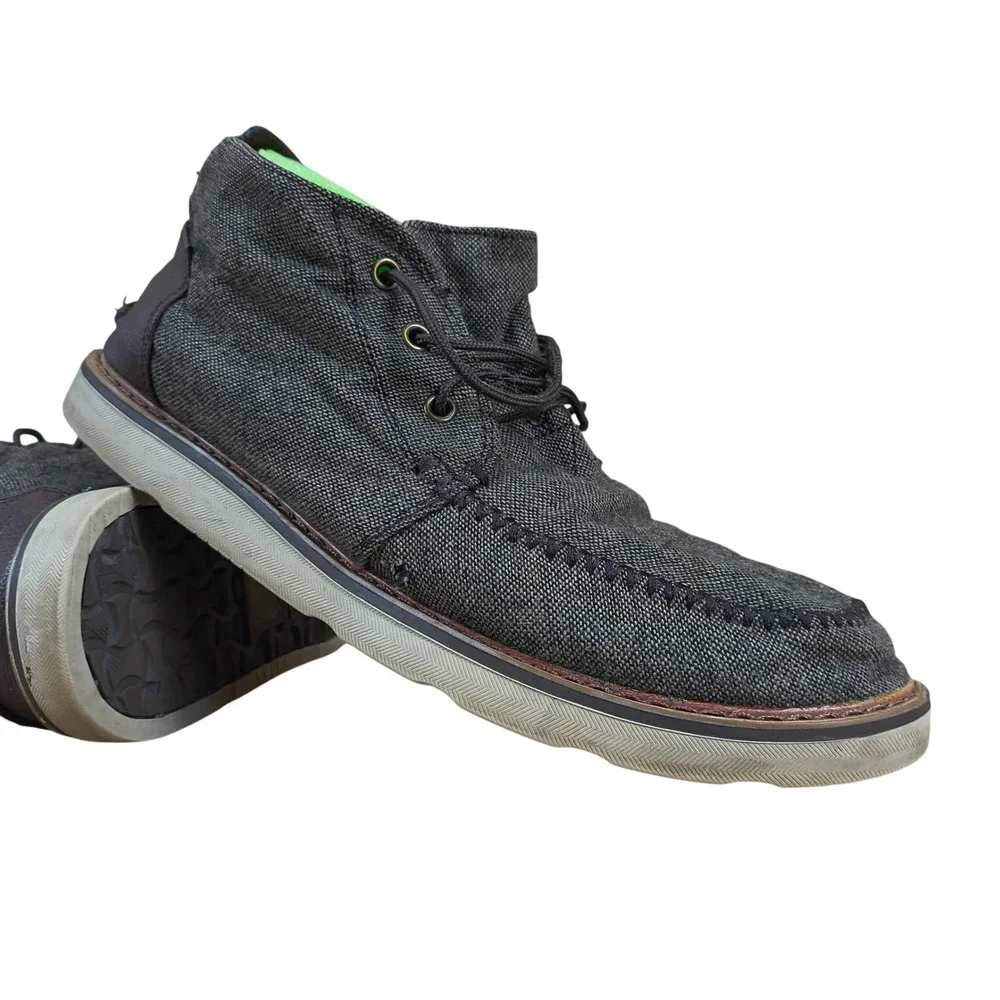 TOMS Paseo‎ Mid Mens 11.5 Charcoal Grey Canvas Chukka Boots 10010816